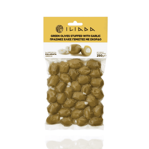 ILIADA Green Olives Stuffed with Garlic – Gold Line