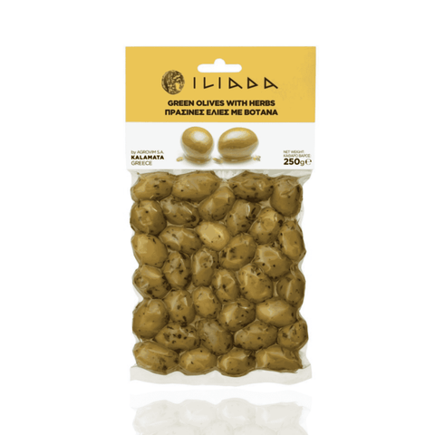 ILIADA Green Olives with Herbs – Gold Line