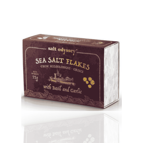 Best Sea Salt Flakes with Garlic & Basil (75g) Online - Antigonis Deli Concept